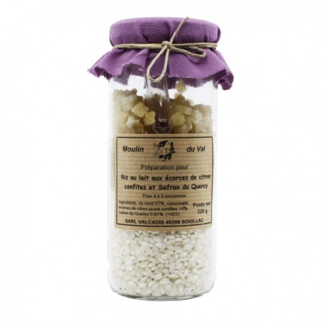 Préparation pour Riz au Lait Écorces de Citron et Safran du Quercy 220g