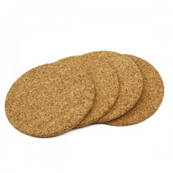 Lot de 4 Sous-Verres en Liège Naturel 10x2cm