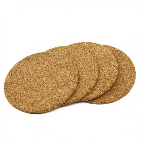 Lot de 4 Sous-Verres en Liège Naturel 10x2cm