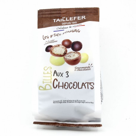 Billes de Céréales Enrobées aux 3 Chocolats Sachet 50g