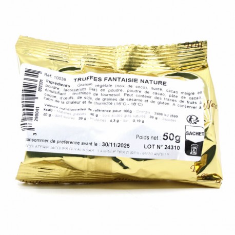 Sachet de Truffes au Chocolat et Cacao Natures 40g