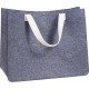 Sac Feutre Carré Gris Chiné avec Anses Blanches Similicuir 44 x 25 x 35 cm