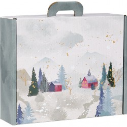 Valisette Carton Rectangle "Campagne Enneigée" GM 38.4 x 32.5 x 11.5 cm