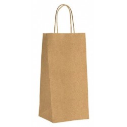 Sac Papier Kraft 1 ou 2 Bouteilles 18 x 8 x 40 cm