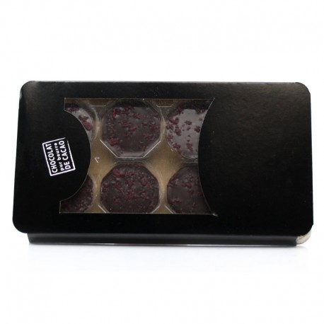 Tablette de 8 Bouchées Chocolat Noir Passion Framboise 65G