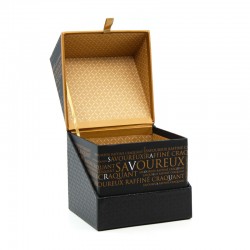 Cube Carton Décor Savoureux Noir et Cuivré 12.5x11x10.5cm