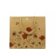 Sac Papier Kraft Rouge Esquisse Florale PM 25x10x22cm