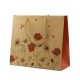 Sac Papier Kraft Rouge Esquisse Florale PM 25x10x22cm