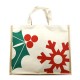 Sac en Toile de Jute Houx Et Flocon GM 42x16x34cm