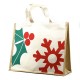 Sac en Toile de Jute Houx Et Flocon GM 42x16x34cm
