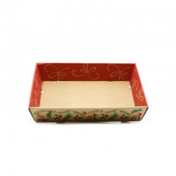 Corbeille Kraft Rouge Ho Ho Ho PM 28x20.5x5.5cm