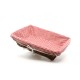 Corbeille Rectangulaire Osier Rouge et Blanche 33x23x9cm