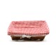 Corbeille Rectangulaire Osier Rouge et Blanche 33x23x9cm