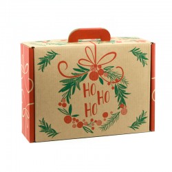 Valisette Kraft Rectangle Rouge Ho Ho Ho GM 38.4x32.5x11.5cm