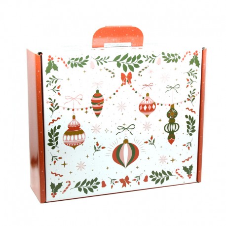 Valisette Kraft Rectangle Rouge Ho Ho Ho PM 33x18.5x9.5cm