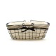Panier Rectangle Métal Noir et Lin Anses Rabattables 35x25x13cm