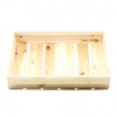 Cagette Rectangle en Bois avec Poignées 60x40x12cm