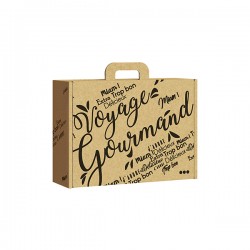 Valisette Carton Kraft Voyage Gourmand Noir avec Poignée PM 33x18.5x9.5cm