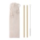 Set de 2 Pailles Bambou Réutilisables avec Pochette Coton et Goupillon 7.3 x 24.5cm